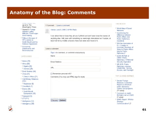 Anatomy of the Blog: Comments




                                61
 