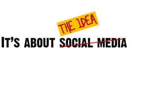 It’s about social media
THE IDEA
 