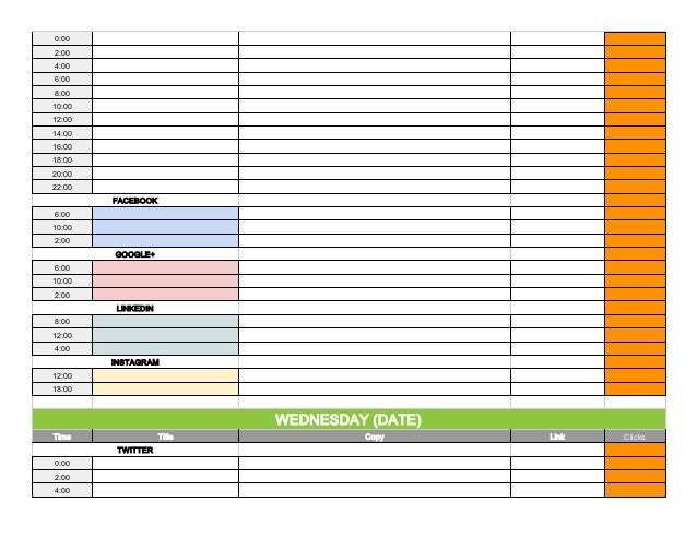 social media content calendar template via hootsuite
