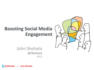 New York | March 19–23, 2012 | #sesny




Boosting Social Media
         Engagement

            John Shehata
                       @JShehata
                               2012


@JShehata   |   John Shehata
                                                 1
 