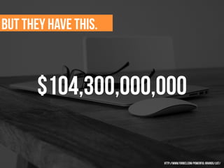 $104,300,000,000
http://www.forbes.com/powerful-brands/list/
BUT THEY HAVE THIS.
 
