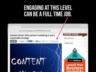 ENGAGING AT THIS LEVEL
CAN BE A FULL TIME JOB.
http://www.businessesgrow.com/2014/01/06/content-shock/
 