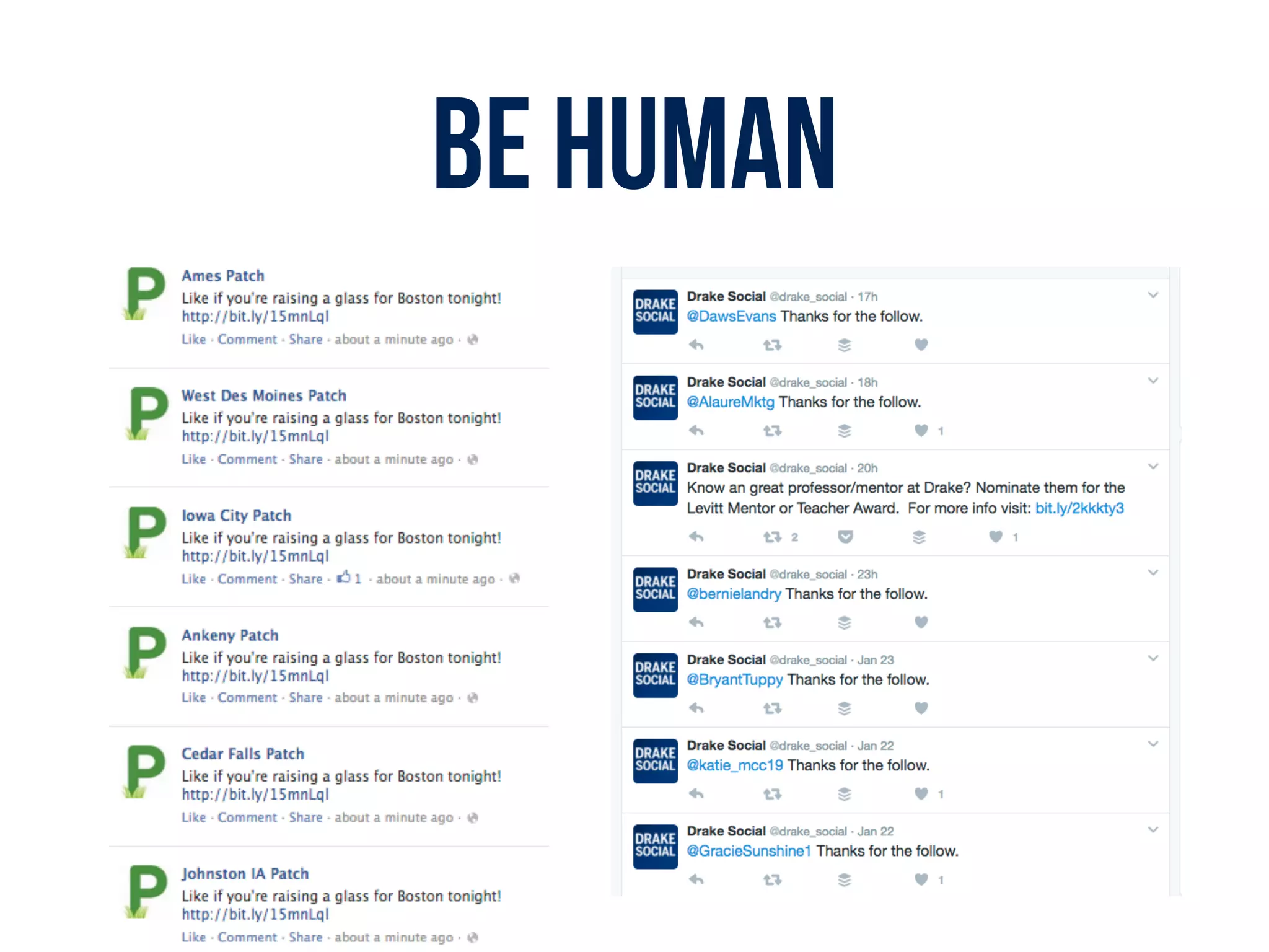 BE HUMAN
 