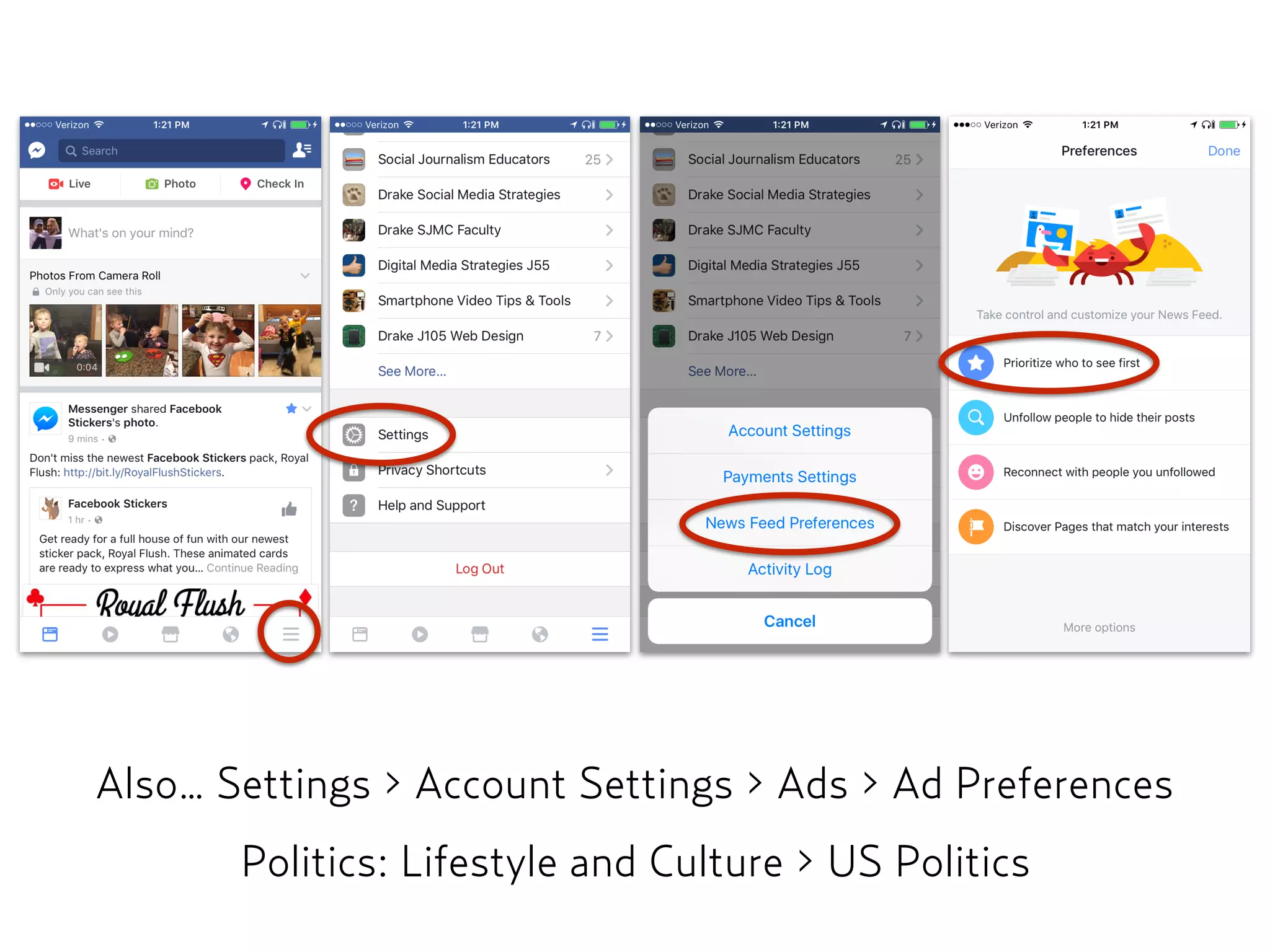 Also… Settings > Account Settings > Ads > Ad Preferences
Politics: Lifestyle and Culture > US Politics
 