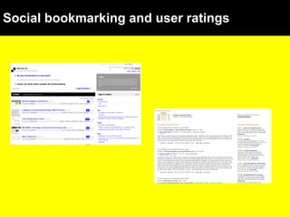 Social bookmarking and user ratings   