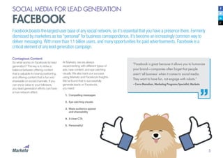 SOCIAL MEDIA FOR LEAD GENERATION

FACEBOOK

Facebook boasts the largest user base of any social network, so it’s essential...