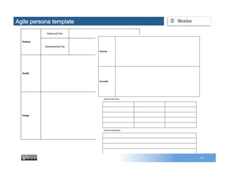 22
Agile persona template ②  Stories
 
