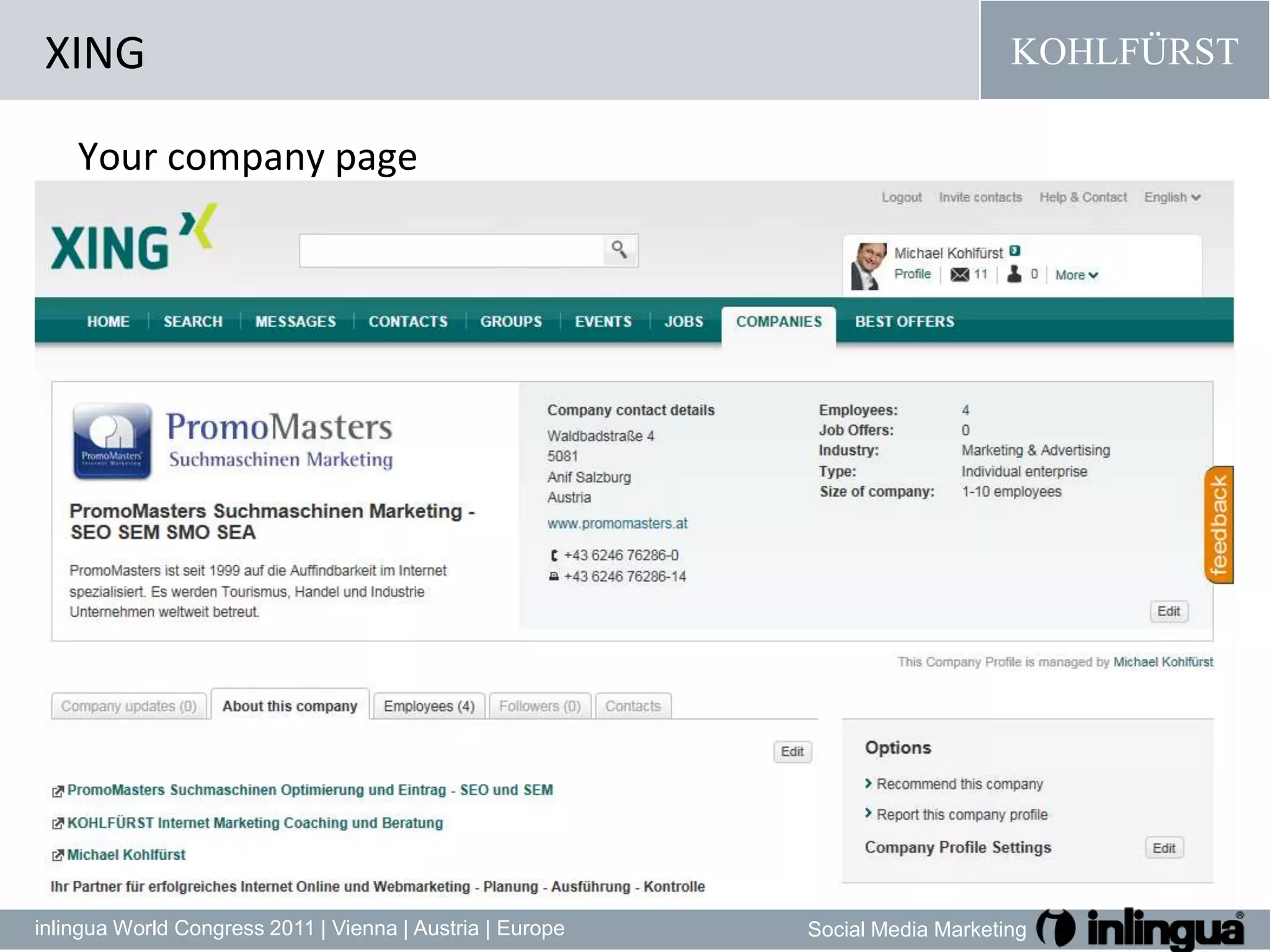 XINGYourcompanypageWith XING