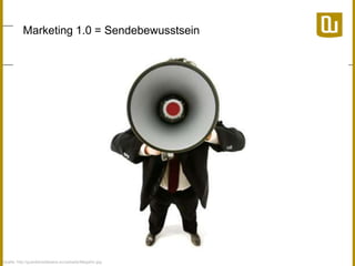 Marketing 1.0 = Sendebewusstsein

Quelle: http://guardiansofpeace.eu/uploads/Megafon.jpg

 