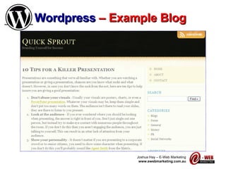 Wordpress   – Example Blog 