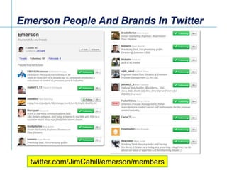 Emerson People And Brands In Twitter<br />twitter.com/JimCahill/emerson/members<br />