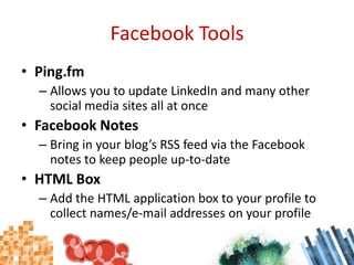 Facebook ToolsPing.fm