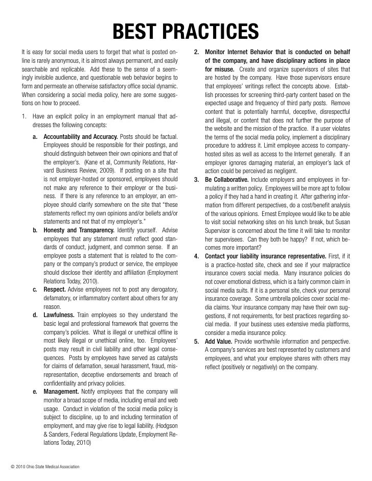 Healthcare Social Media Policy