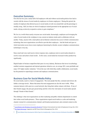 Digital Media Usage in the Workplace: Policy Guidance | PDF