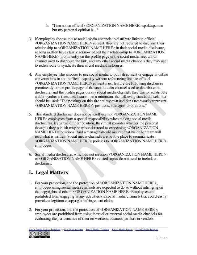 Social Media Policy Template