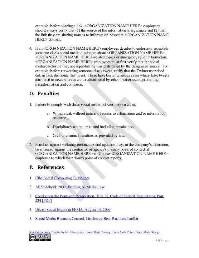 social media policy template social media policies template