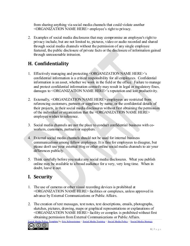 social media policies template