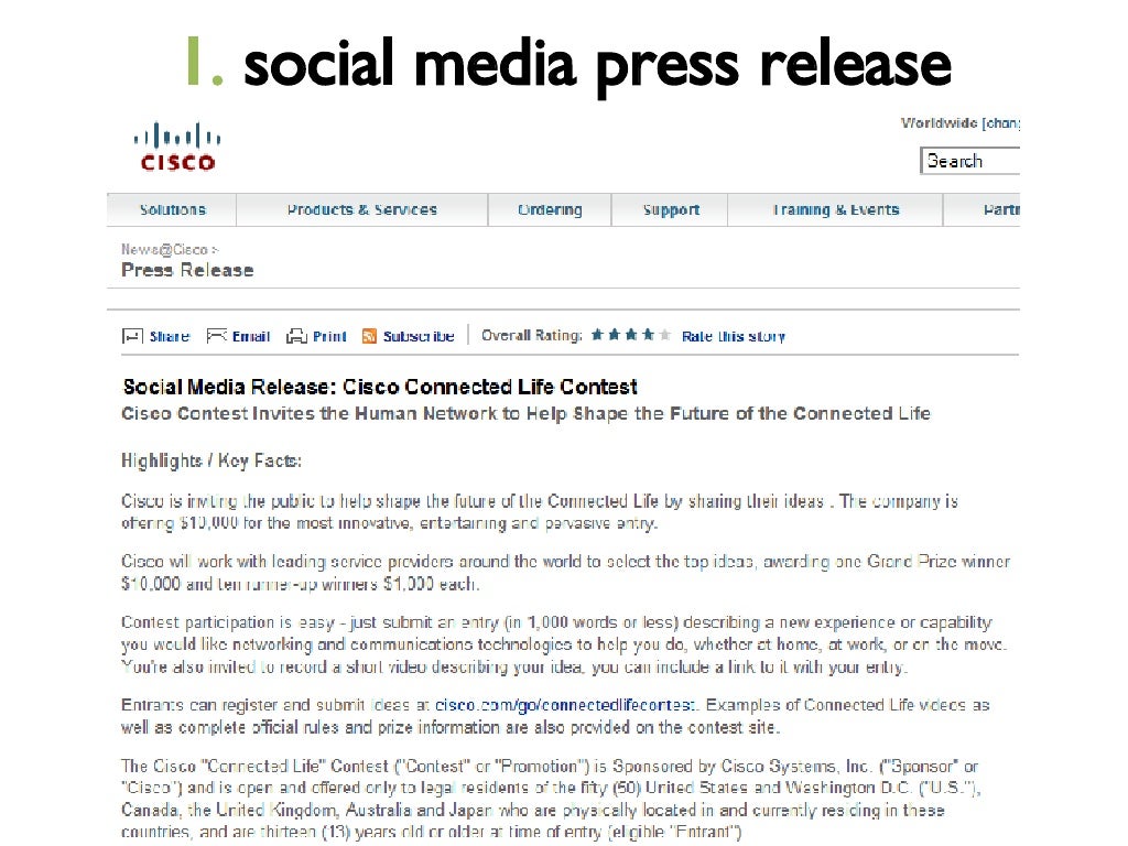 1. social media press release