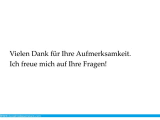 Vielen Dank für Ihre Aufmerksamkeit.
Ich freue mich auf Ihre Fragen!
 