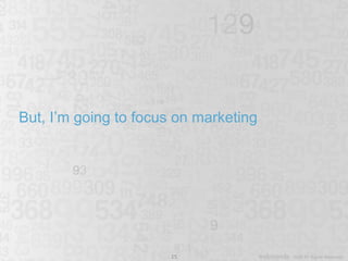 But, I’m going to focus on marketing 