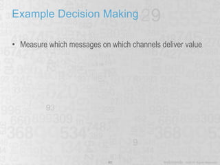 Example Decision Making <ul><li>Measure which messages on which channels deliver value </li></ul>