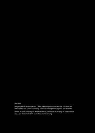 ROI im Social Media Marketing - und es lässt sich doch messen!




Der Autor
Jahrgang 1970, verheiratet und 1 Sohn, beschäftigt sich nun seit über 10 Jahren mit
der Thematik der Online-Marketing, Suchmaschinenoptimierung und Social Media.
Derzeit als Vorstandsmitglied der Deutschen Stadtauskunft Marketing AG verantwortet
er u.a. die Bereiche Technik sowie Produktentwicklung.




Robert Justitz - Deutsche Stadtauskunft Marketing AG
 