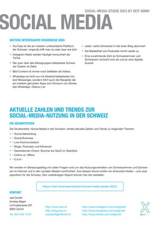 Social-Media-Studie Schweiz 2023