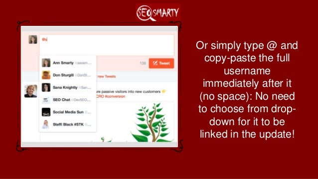 Social Media Tagging Cheatsheet: How to Tag Users on Twitter, Facebook, Linkedin, Instagram, Google Plus Slide 4