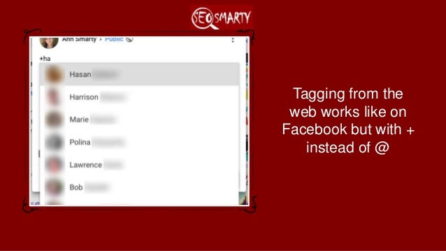 Social Media Tagging Cheatsheet: How to Tag Users on Twitter, Facebook, Linkedin, Instagram, Google Plus Slide 9