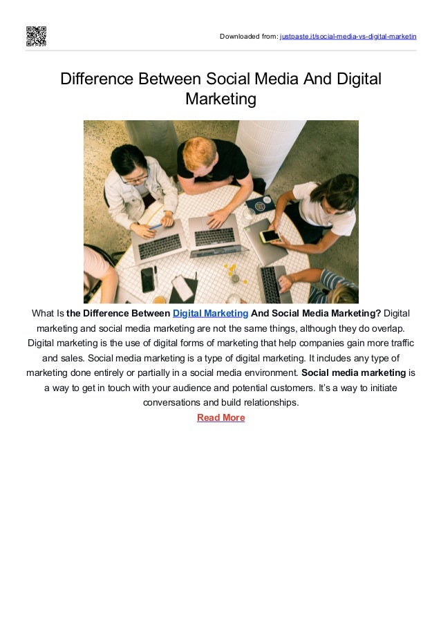 Difference Between Social Media And Digital Marketing | PDF