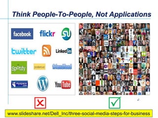 <br /><br />Think People-To-People, Not Applications<br />www.slideshare.net/Dell_Inc/three-social-media-steps-for-busin...