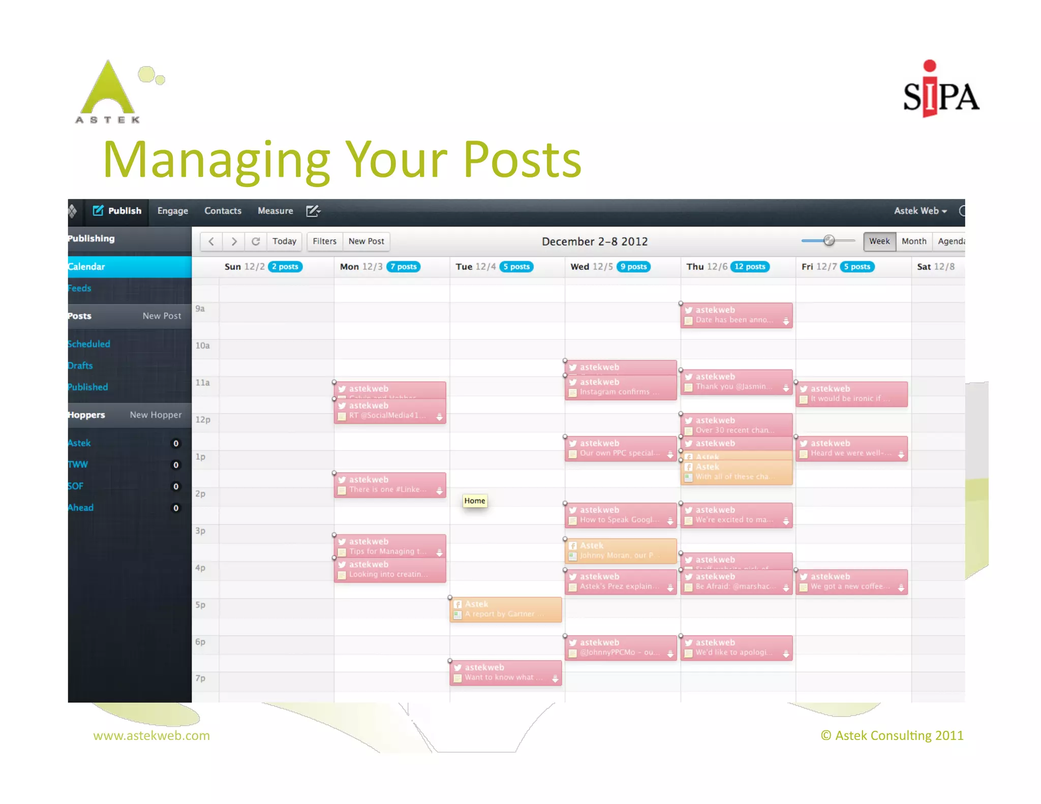 Managing	
  Your	
  Posts	
  




www.astekweb.com	
               ©	
  Astek	
  Consul3ng	
  2011	
  
 