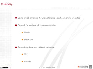 Social network websites: best practices from leading services