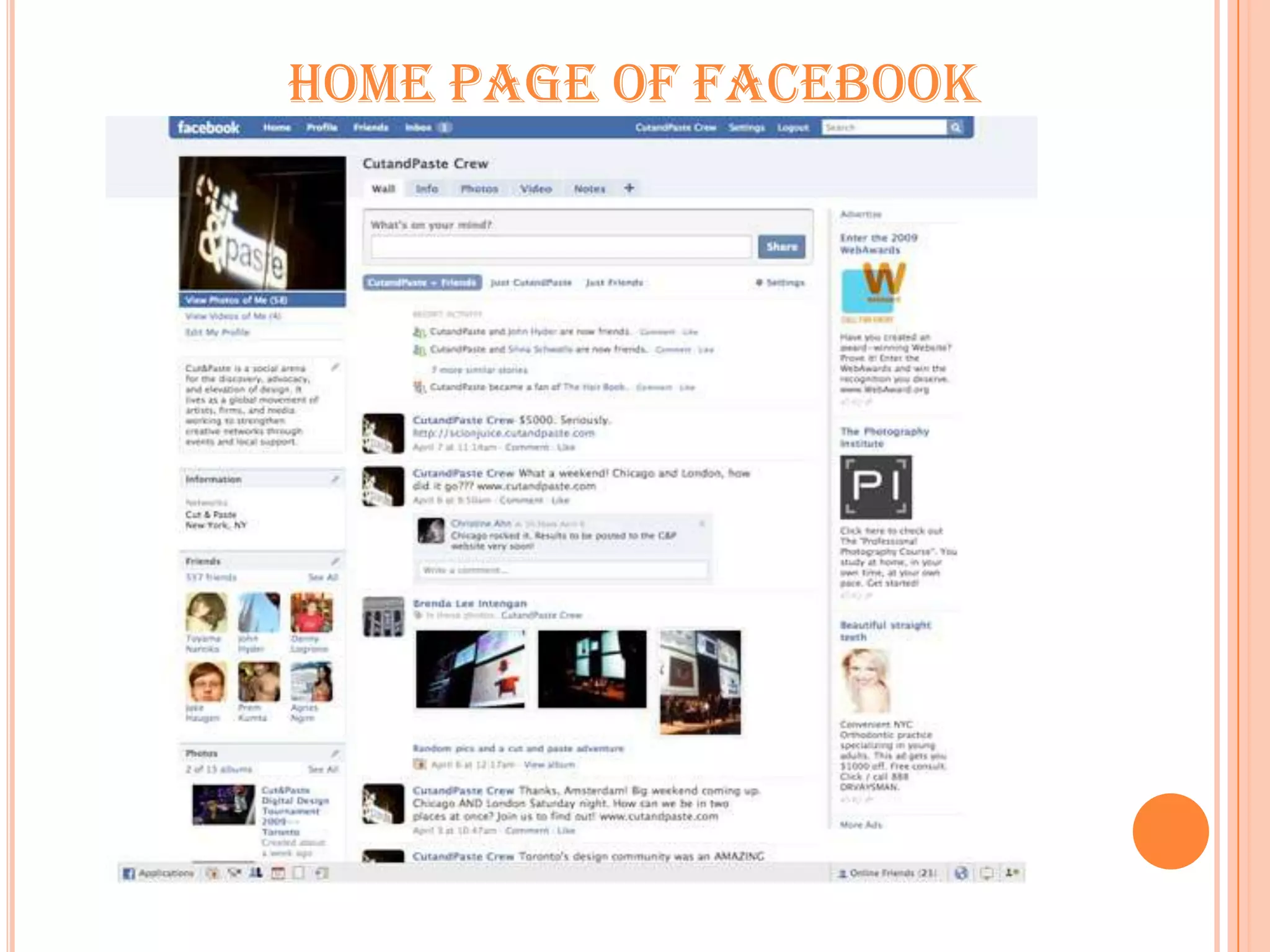 HOME PAGE OF FACEBOOK

 