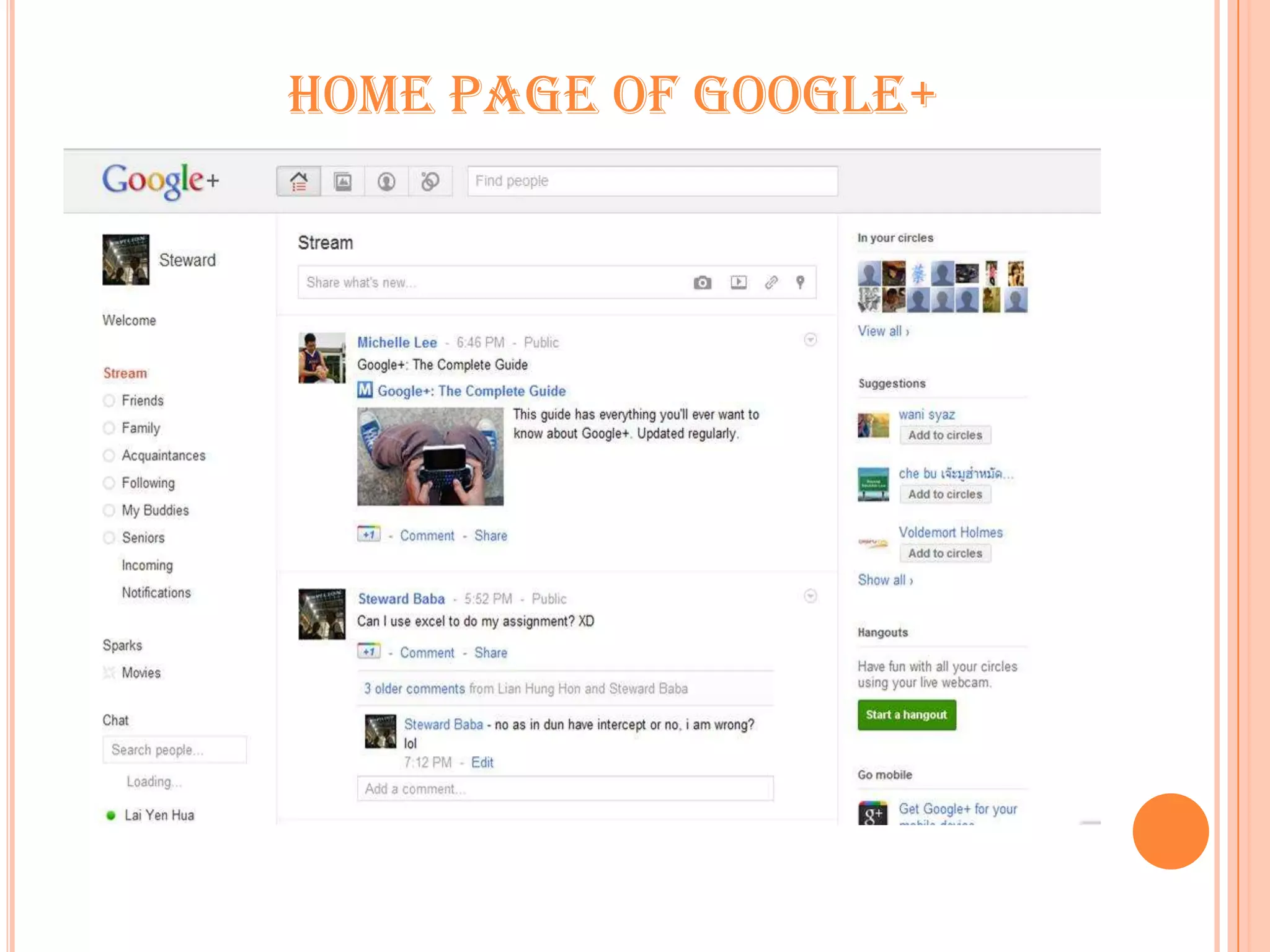 HOME PAGE OF Google+

 