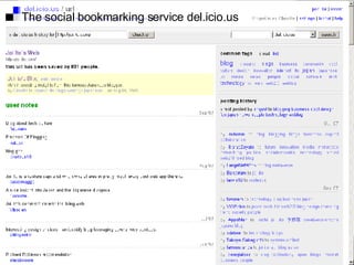 The social bookmarking service del.icio.us 