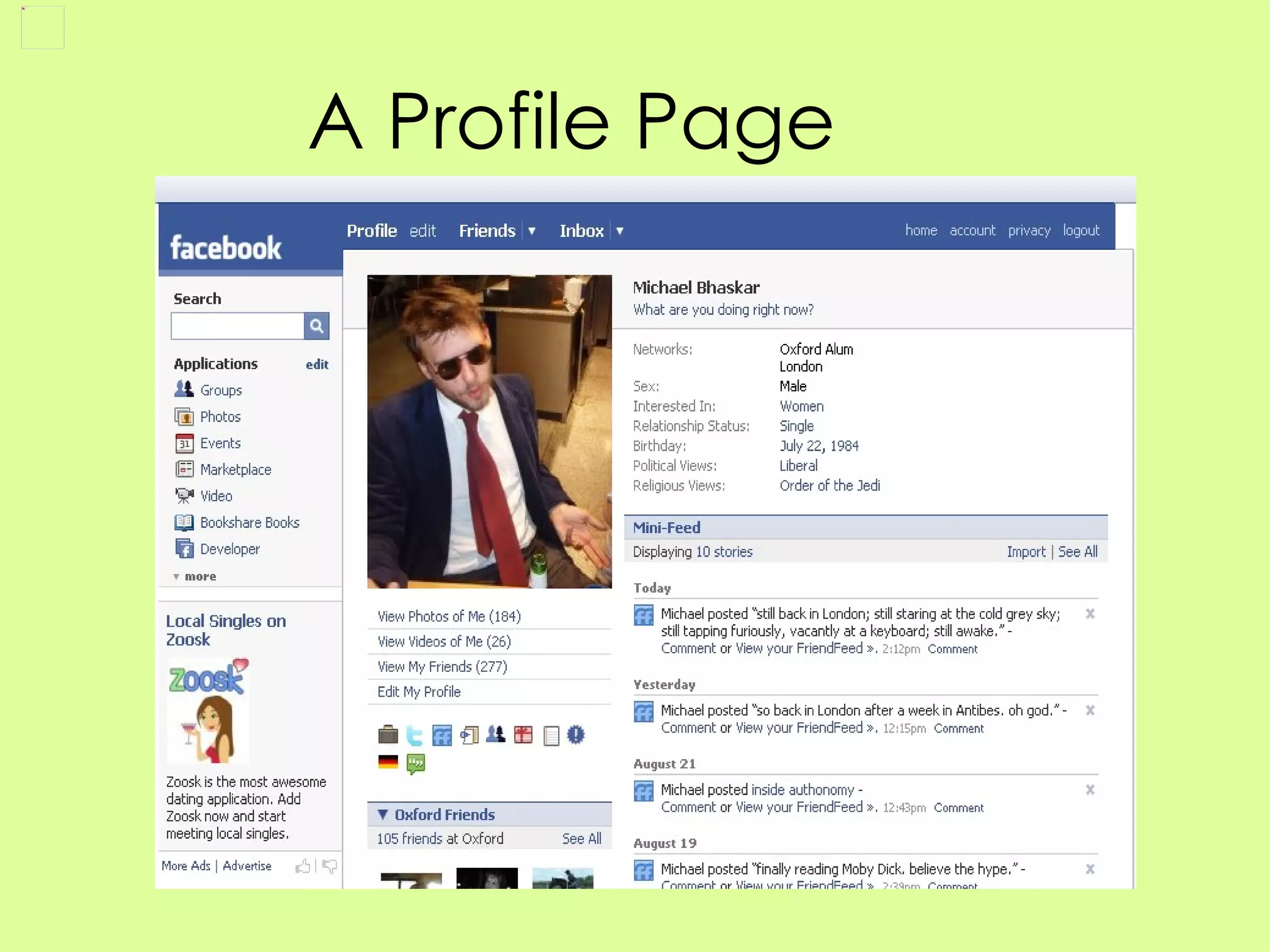 A Profile Page 