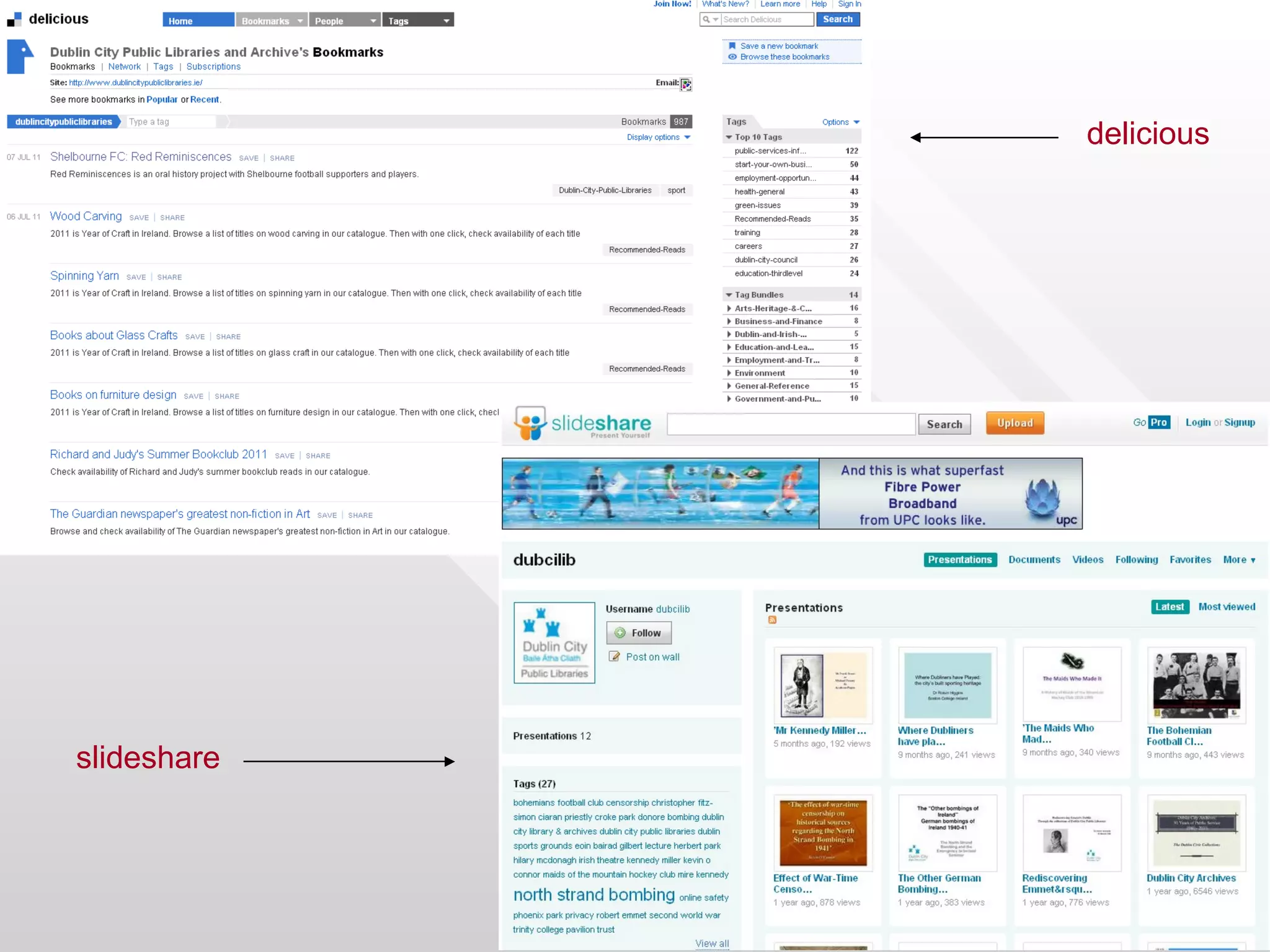 delicious




slideshare
 