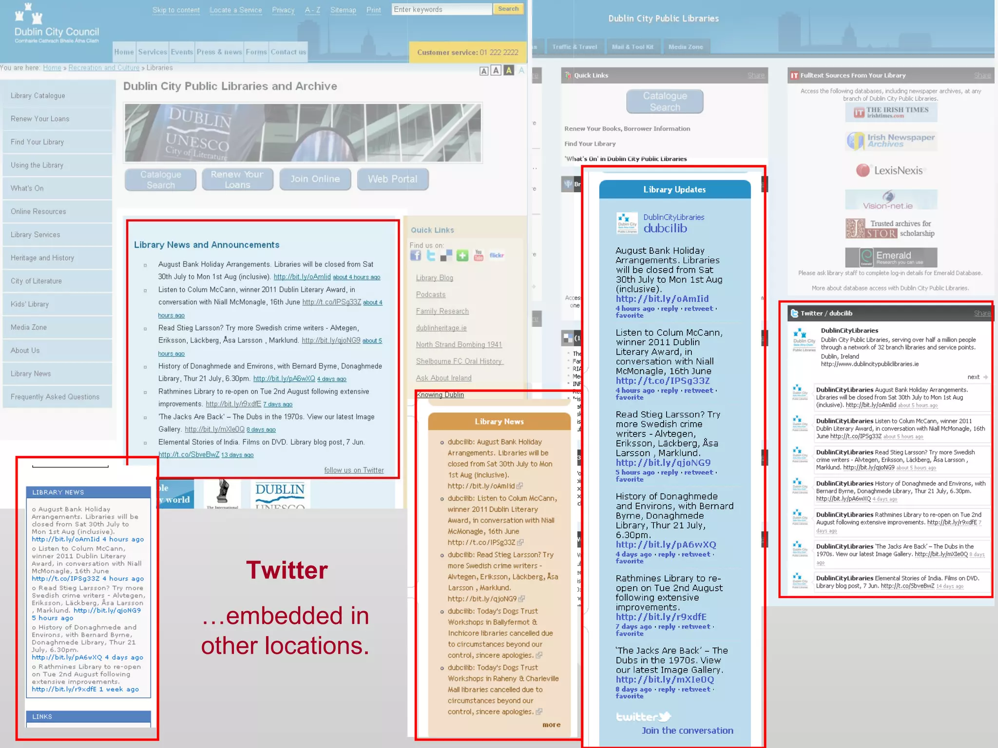 Twitter
…embedded in
other locations.
 