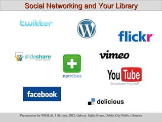 Social Networking and Your Library




Presentation for WRSLAI, 11th June, 2012, Galway. Eddie Byrne, Dublin City Public Libraries
 
