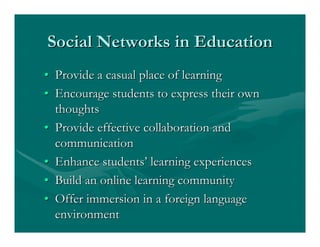 Social Networks In Education