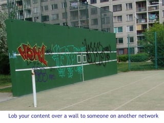 Lob your content over a wall to someone on another network wikimedia 