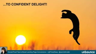 ...TO CONFIDENT DELIGHT! 
Social Proof Tips to Boost Landing Page Conversions | @ThreeDeep @aschottmuller 
 