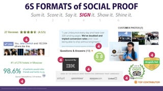 6S FORMATS of SOCIAL PROOF
Social Proof 6S Formats by Angie Schottmuller, Copyright © 2014. All rights reserved.
Sum it. S...
