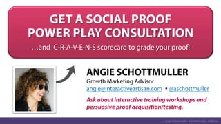 :: Angie Schottmuller @aschottmuller #CXLLive
ANGIE SCHOTTMULLER
Growth Marketing Advisor
angie@interactiveartisan.com  ...