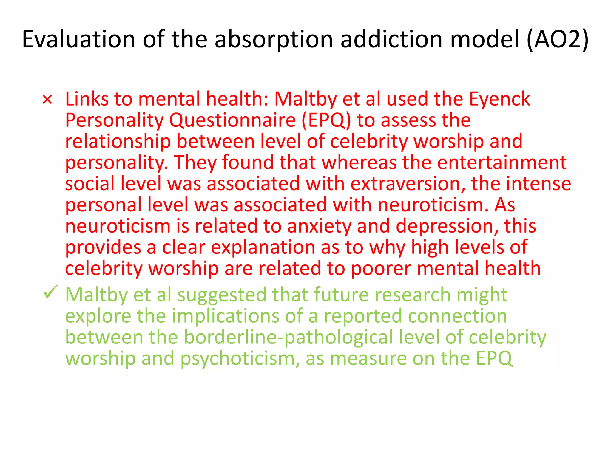 Epq Ao2 Social psychological explanations for the attraction of celebrities | PPTX