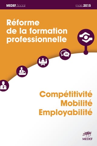 MEDEF Social mars 2015
Réforme
de la formation
professionnelle
Compétitivité
Mobilité
Employabilité
 