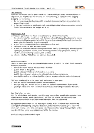 Social Reporting from  Conferences, Workshops and Other Events:  A practical guide for organisers