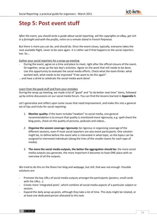 Social Reporting from  Conferences, Workshops and Other Events:  A practical guide for organisers