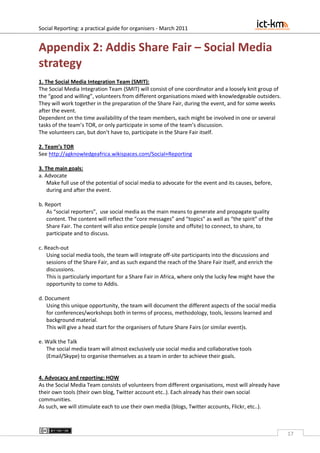 Social Reporting from  Conferences, Workshops and Other Events:  A practical guide for organisers